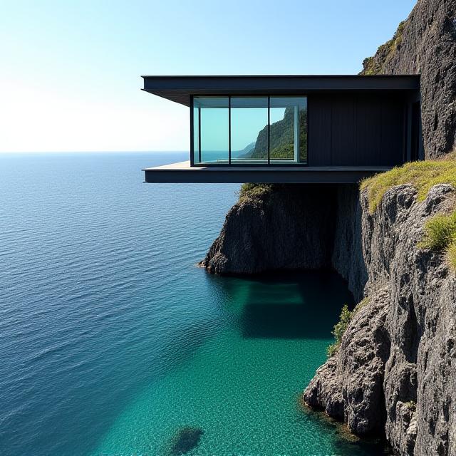 Modern sustainable architecture and infinity pool in the Azores