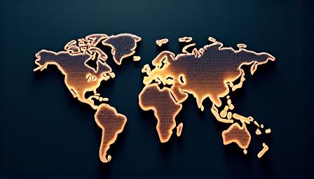 Abstract map showing luxury travel connections